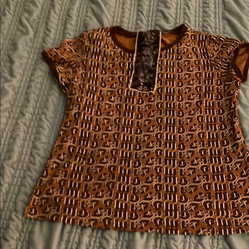 L.A.M.B. Brown and Black Short Sleeve Tee